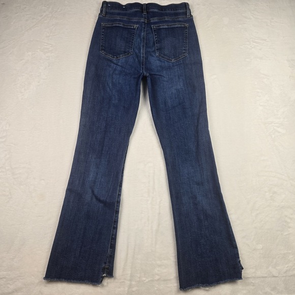 Loft Womens Kick Crop Dark Wash Jeans Size 27 Raw Hem - Picture 5 of 14